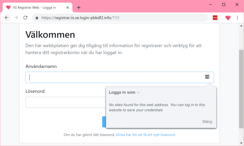 Lastpass luras inte av falsk webbplats.